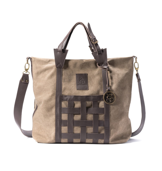 Borsa in Canvas e Pelle